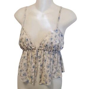 RSQ Women’s Coquette Floral Babydoll Camisole Top Size Large